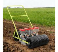 Semoir de Jardin Manuel, semoir Manuel Multifonctionnel pour semis en Ligne, Machine agricole portative et Efficace, adapté au maïs, aux arachides, aux Radis et à Divers légumes.(4 Row)