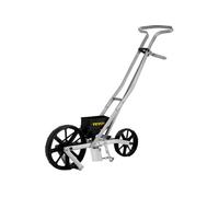 VEVOR Semoir Jardin Manuel Aluminium ABS Épandeur Engrais Gazon 78-84 cm Distributeur Graines Précision Métal 6 Plaques de Semences Roue Avant 6 cm Arrière 5 cm pour Graines Maïs, Radis, Carotte, Pois