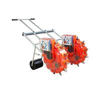 Semoir manuel, planteuse de jardin à pousser avec 8 disques de semis, chariot de jardin à roulettes et épandeur d'engrais, pour la plantation d'arachides, de maïs, de soja et de fèves(8-Nozzle)