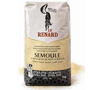 Semoule de Blé Dur Extra-Fine Le Renard, Qualité Supérieure, 1kg - Idéale Gâteau de Semoule, pains, Semoule au Lait et Desserts Moelleux - Texture Lisse et Fondante