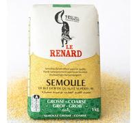 Semoule de Blé Dur Grosse Le Renard, Qualité Supérieure, 1kg - Idéale Couscous Authentique, Berkoukes, Makroud et Soupes Traditionnelles - Texture Rustique et Consistante