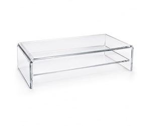 Semper Plastic Support d'Écran en Verre Acrylique Transparent - Rehausseur Exclusif avec Plateau Intermédiaire - Fabrication Allemande, 10 mm d'Épaisseur - Support de Qualité