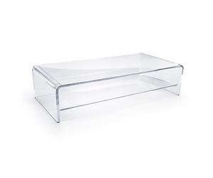 Semper Plastic Support d'Écran en Verre Acrylique Transparent - Rehausseur Exclusif avec Plateau Intermédiaire - Fabrication Allemande, 10 mm d'Épaisseur - Support de Qualité