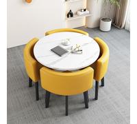 Semplice Piccolo Ensemble table de salle à manger ronde et chaises de cuisine - Table de conférence pour salle à manger/cuisine - 80 x 75 cm