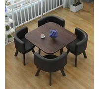 Semplice Piccolo Tavolo Ensemble de table de salle à manger ronde moderne 80 x 74,9 cm, table de conférence élégante pour salle à manger/café, design compact, table de petit déjeuner et chaises
