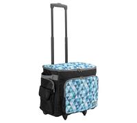 SEMPLIX Chariot pour machine à coudre 50 x 43 x 32 cm pour toutes les machines à coudre domestiques, mallette pour machine à coudre pour un transport confortable et un rangement sûr, Bleu