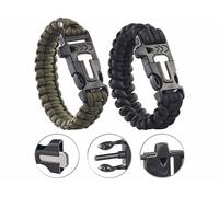 Semptec 2 bracelets de survie avec sifflet, pierre à feu et couteau
