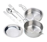 Semptec 6 ustensiles de cuisine en acier inoxydable spécial camping