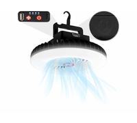 Semptec Lampe de camping sans fil avec ventilateur et fonction batterie d'appoint