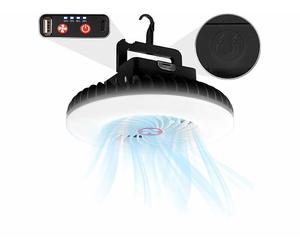 Semptec Lampe de camping sans fil avec ventilateur et fonction batterie d'appoint
