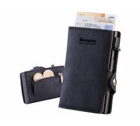 Semptec Portefeuille RFID avec poussoir 8 cartes et compartiment monnaie - coloris noir