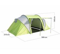 Tente Tunnel pour 4 Personnes avec 2 cabines et Coutures étanches [Semptec]