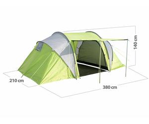 Semptec Tente tunnel pour 4 personnes avec 2 cabines et coutures étanches