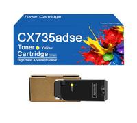 SEMTGJ Cartouche de Toner 4 Couleurs CX735adse, Haute capacité 28 000 Pages | Pièce de rechange pour imprimantes Lexmark CX735adse,CX735-Y