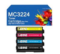 SEMTGJ Cartouche de Toner Compatible MC3224 C3210K0 C3210C0 C3210M0 C3210Y0 pour imprimante Lexmark C3224dw C3326dw C3426dw avec Nouvelle Puce,3224-4 Color