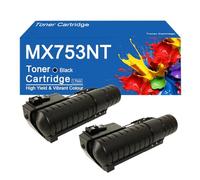 SEMTGJ Cartouche de Toner de Remplacement MX753NT pour imprimantes Sharp MX-M623N, MX-M623U, MX-M753N et MX-M753U, Facile à Installer et à Utiliser.,MX753NT-2Set