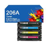 SEMTGJ Cartouches de Toner Couleur de Remplacement 206A (206A W2110A W2111A W2113A W2112A) pour imprimante HP Color LaserJet Pro M255DW M255NW M282NW, imprimez clairement.,206A -4 Color