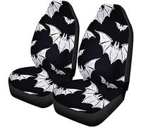 Semtomn Lot de 2 Housses de siège de Voiture, Accessoires Gothiques, Motif Abstrait coloré, Symboles Chauve-Souris, Accessoires universels pour sièges Avant de Voiture, SUV, berline, Camion