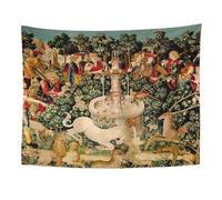Semtomn Tapisserie d'art murale à suspendre - Motif licorne - Motif gribouillage - Décoration d'intérieur - Matelas - Nappe - Rideau - 152,4 x 203,2 cm