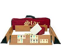 SEMUS Rummy / Okey de qualité supérieure avec pions en mélamine Ahsap Okey Takimi avec stylo à bille Semus (clair)