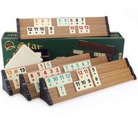 SEMUS-Star Jeu OKEY Rummy En Bois en Optique, Set de Pierres Melaminé, B - Ware