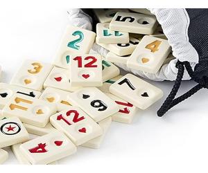 SEMUS Star Rummy/Okey Jeu de pions Okey TASI en mélamine extra mat