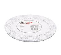 Semy Lot de 10 boîtes de 100 décorations ovales pour gâteau Blanc 19 x 26 cm