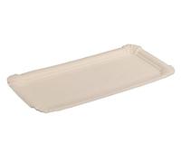 Semy Lot de 250 assiettes rectangulaires en carton non-revêtu 11 x 24 cm