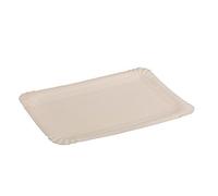 Semy Lot de 250 assiettes rectangulaires en carton non-revêtu 13 x 20 cm