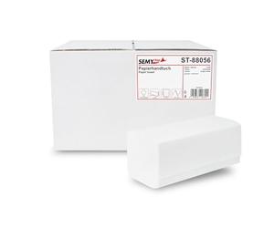 SemyTop Papier Essuie-Mains en ZZ-pliage, 2 couches, très blanc, 24 x 21 cm (3200 pcs)