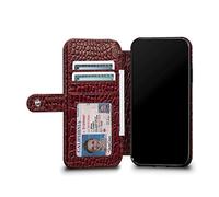Sena Étui Portefeuille Classique en Cuir pour iPhone XR - Compatible avec Chargement sans Fil, Crimson