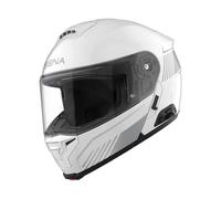 Sena Specter Casque de Moto modulable Intelligent avec intercom Mesh, Sound by Harman Kardon de 2e génération et Coque en Kevlar Dupont (Blanc Brillant, M)