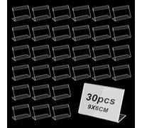 SenaiMy 30 Pièces Affichage du Signe, Signe Porte-Cartes, Porte-Étiquette Transparent, Étiquettes de Prix en Acrylique, Affichage du Signe Porte-Cartes, Porte-Étiquette pour Bureaux Écoles Magasins