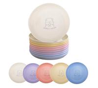 SenaiMy Lot de 10 Assiette Plastique Reutilisable Assiette Camping Incassables Assiettes Plates Micro-Ondes et Lave-Vaisselle pour Pâtes, Fête, 20CM, Sans BPA