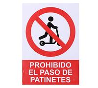 SEÑAL ADHESIVA"PROHIBIDO ACCEDER CON PATINETE"21X30CM NORMALUZ