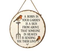 Señales para patios | Decoración de pared rústica Robin Vintage Memorial