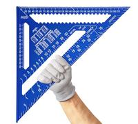 Senbaler 12 Pouces Equerre Menuisier en Alliage D'aluminium, Regle Triangle Métrique pour Mesure D'angle Charpentiers Ingénieurs (Bleu)