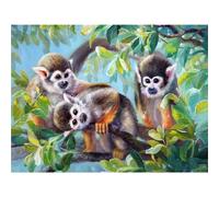 Senbang Peinture Diamant Adulte 5D Diamond Painting Complet Diamant Strass Point de Croix Cristal Painting Animaux Singe Peinture en Diamant Kit pour Enfants Murale Décoration 30x40cm