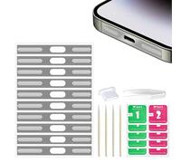 Senbos Kit de 21 autocollants anti-poussière pour iPhone 15 Pro Max - Mises à jour pour haut-parleurs, couvercle adhésif avec prise USB C et pincettes