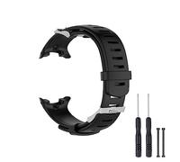 SENCATO Bracelet de montre compatible avec Suunto D4/D4i, bracelet de montre de rechange en caoutchouc souple et silicone pour montre intelligente Suunto D4/D4i Novo, noir (boucle noir/argenté)