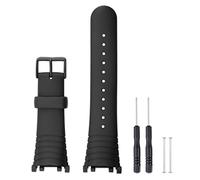 SENCATO Bracelet de montre compatible avec Suunto Vector - Bracelet de rechange en silicone souple pour montre connectée Suunto Vector - Noir - Boucle noire