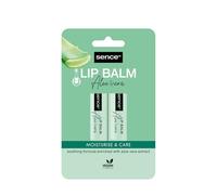 Sence Baume à lèvres à l'aloe vera avec vitamine A et vitamine C, baume à lèvres végétalien Skincare pour le soin quotidien et la protection des lèvres (2 x 4,3 g)