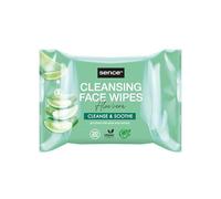 Sence Lot de 6 paquets de 20 lingettes nettoyantes pour le visage à l'aloe vera avec acide citrique, vitamine A, vitamine C et panthénol, véganes, lingettes nettoyantes pour le visage, soins du visage