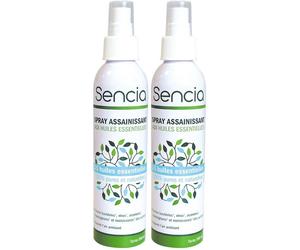 Sencia - Spray assainissant aux 35 huiles essentielles 100% pures et naturelles Elimine les bactéries, virus acariens 200ml 2x200 ml