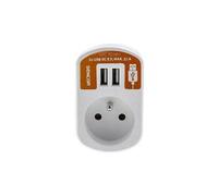 Sencor 50002190 SPC 70 WH Prise + 2X, 16 A/250 V - 50 MHz 3680 W Sortie USB : DC 5 V max. 2,1 A Blanc