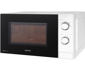 Sencor Four à Micro-ondes Compact, EasyClean, 20L - Rapide 700W, 5 Niveau de Puissance, Plateau tournant 25.5cm, Minuterie jusqu’à 35min, Fonction Décongélation hygiénique - Blanc