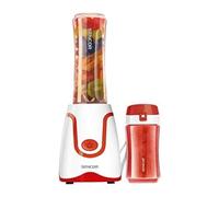 Sencor Mini Blender Smoothie Ultra-Puissant 500W, 2 Bouteilles Tritan 0,6L & 0,3L sans BPA, Lames Titane Longue durée Anti-Oxydation - Le Plus Puissant, Idéal Soupe & Plus - Rouge