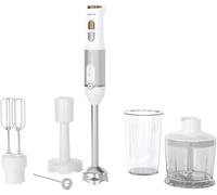 Sencor Mixeur Plongeant Multifonction Ultra-Puissant 6 en 1, 1200W, avec Fouet double, Hachoir & Mousseur, Presse-purée, Lames QuadBlade en titane, Contrôle de Vitesse Continu, Design elegant - Blanc