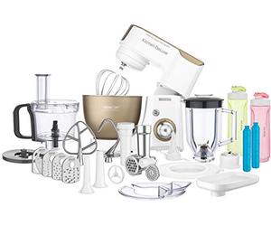 Sencor Robot Pâtissier Multifonctions Professionnel - Puissant 1000W, Ultra-Complet avec Accessoires, Bol Acier 4.5L, Éclairage LED, Blender, Hachoir à Viande, Salad Maker et bien plus, STM 4467CH