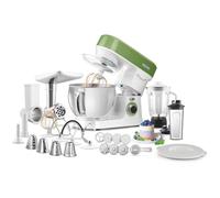 Sencor Robot Pâtissier multifonctions, Robot de Cuisine Surpuissant, Moteur 1200W,avec Éclairage Led, 6 Vitesses, Puls et 2 programmes NutriSmart, Kit Accessoires complets - Vert 3780